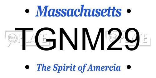 TGNM29 Massachusetts License Plate