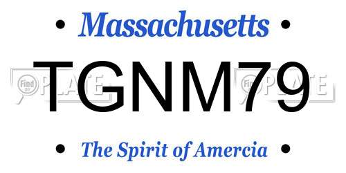 TGNM79 Massachusetts License Plate
