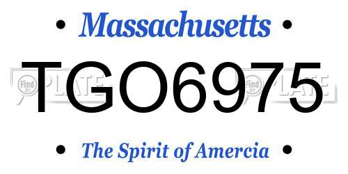 TGO6975 Massachusetts License Plate