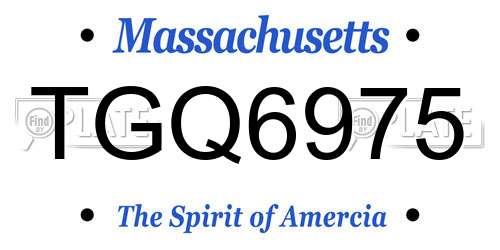 TGQ6975 Massachusetts License Plate
