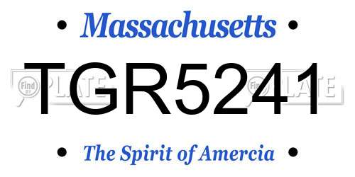 TGR5241 Massachusetts License Plate