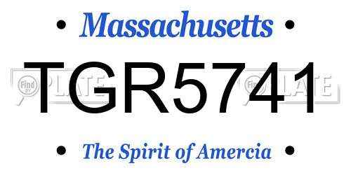 TGR5741 Massachusetts License Plate