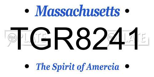 TGR8241 Massachusetts License Plate