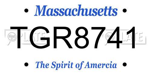 TGR8741 Massachusetts License Plate