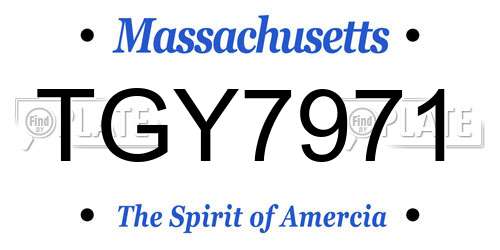 TGY7971 Massachusetts License Plate