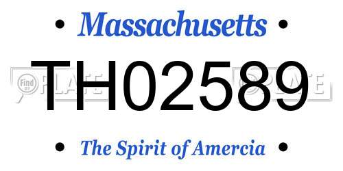 TH02589 Massachusetts License Plate