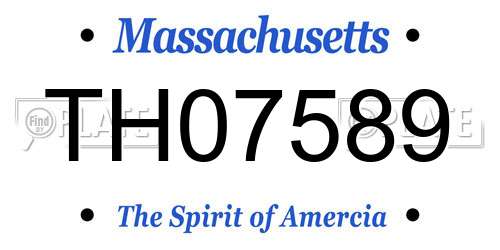 TH07589 Massachusetts License Plate