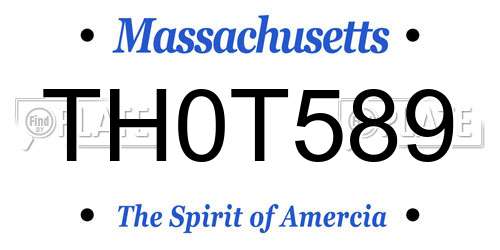 TH0T589 Massachusetts License Plate