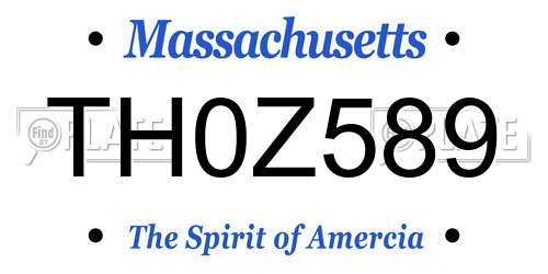 TH0Z589 Massachusetts License Plate