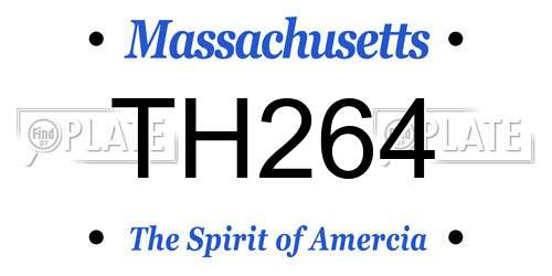 TH264 Massachusetts License Plate