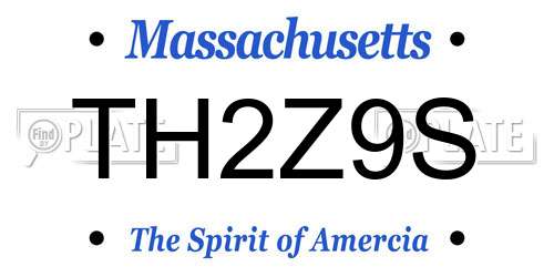 TH2Z9S Massachusetts License Plate