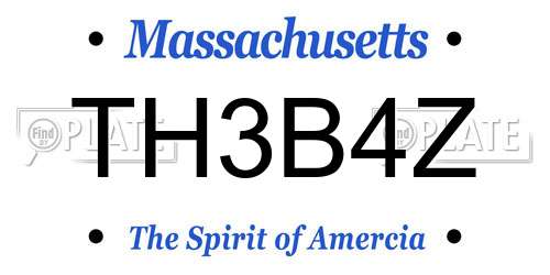 TH3B4Z Massachusetts License Plate