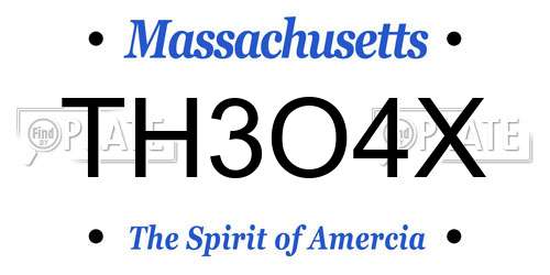TH3O4X Massachusetts License Plate