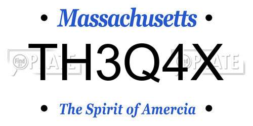 TH3Q4X Massachusetts License Plate