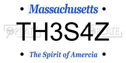 TH3S4Z Massachusetts License Plate