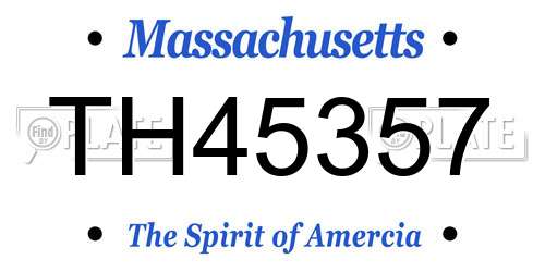 TH45357 Massachusetts License Plate