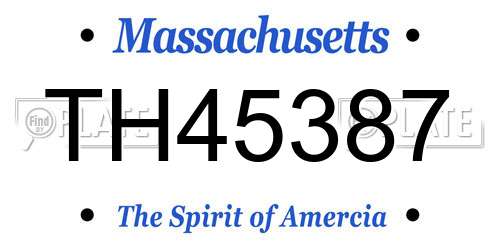 TH45387 Massachusetts License Plate