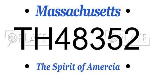TH48352 Massachusetts License Plate