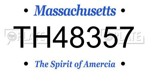TH48357 Massachusetts License Plate