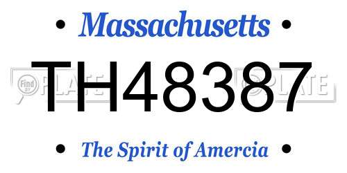 TH48387 Massachusetts License Plate