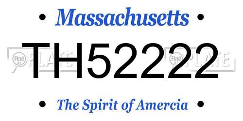 TH52222 Massachusetts License Plate