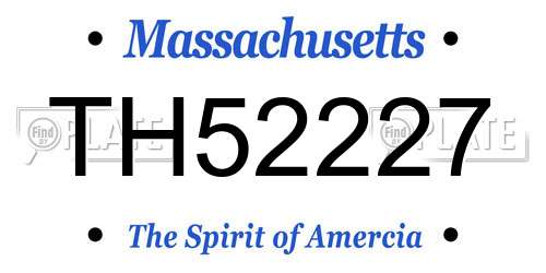 TH52227 Massachusetts License Plate