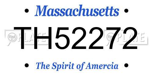 TH52272 Massachusetts License Plate