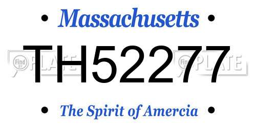TH52277 Massachusetts License Plate