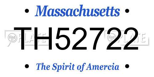 TH52722 Massachusetts License Plate