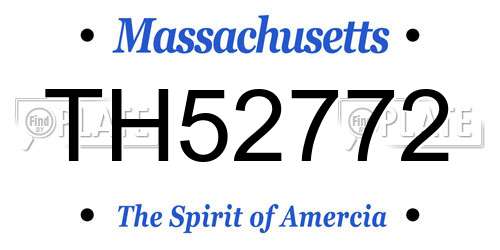 TH52772 Massachusetts License Plate