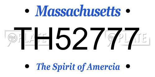 TH52777 Massachusetts License Plate