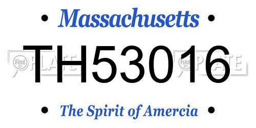 TH53016 Massachusetts License Plate