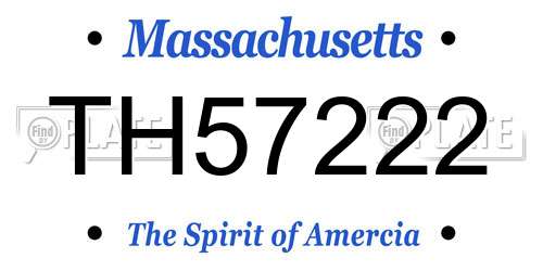 TH57222 Massachusetts License Plate