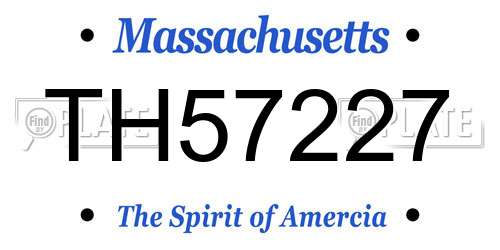 TH57227 Massachusetts License Plate