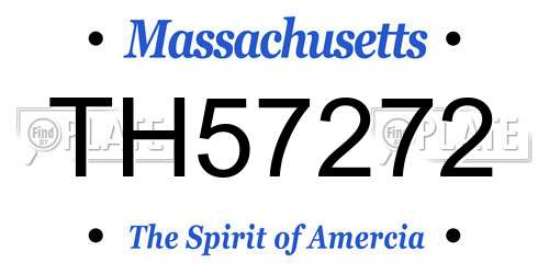 TH57272 Massachusetts License Plate