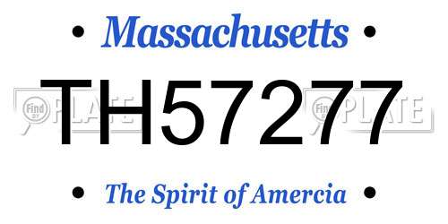 TH57277 Massachusetts License Plate