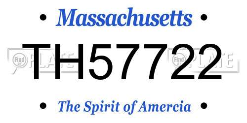 TH57722 Massachusetts License Plate