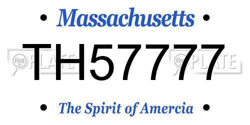 TH57777 Massachusetts License Plate