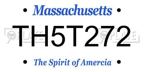 TH5T272 Massachusetts License Plate
