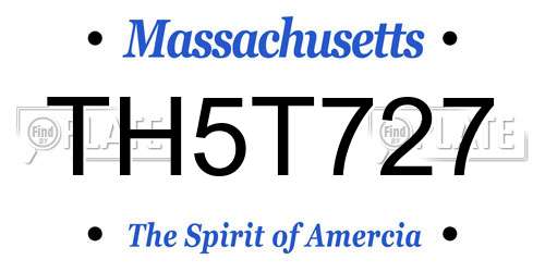 TH5T727 Massachusetts License Plate