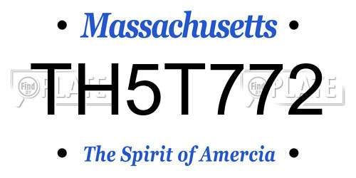 TH5T772 Massachusetts License Plate