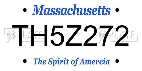 TH5Z272 Massachusetts License Plate