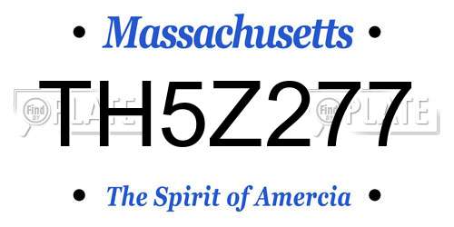 TH5Z277 Massachusetts License Plate
