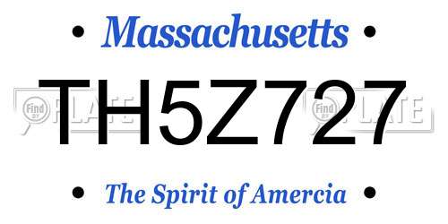 TH5Z727 Massachusetts License Plate