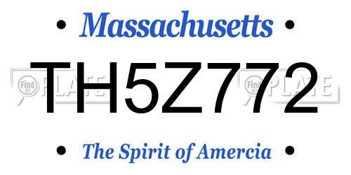 TH5Z772 Massachusetts License Plate