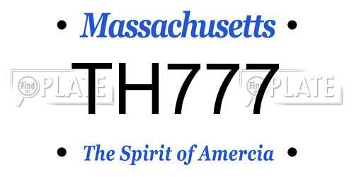 TH777 Massachusetts License Plate