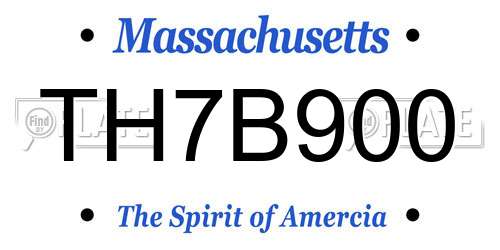 TH7B900 Massachusetts License Plate