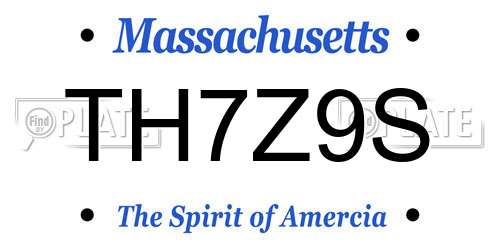 TH7Z9S Massachusetts License Plate