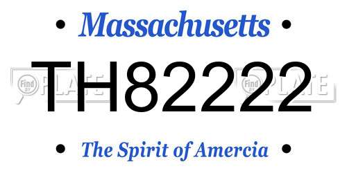 TH82222 Massachusetts License Plate