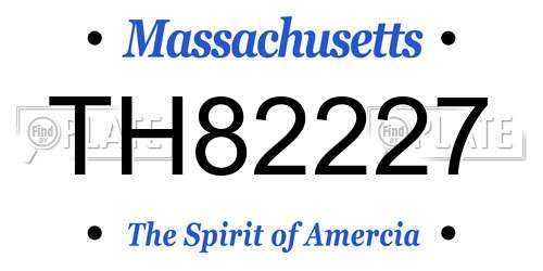 TH82227 Massachusetts License Plate